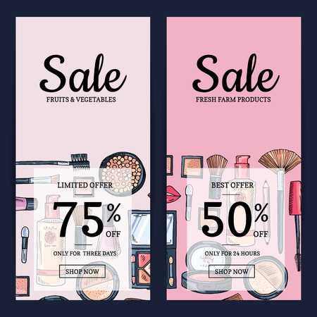Vector sale banners for beauty shopのイラスト素材