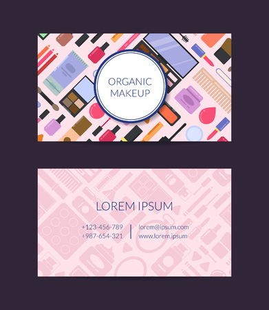 Vector business card template for beauty brand or makeup artistのイラスト素材