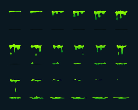 Key frame animation of dripping acid. Vector picture setのイラスト素材
