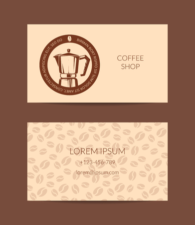 Vector coffee shop or company business card templateのイラスト素材