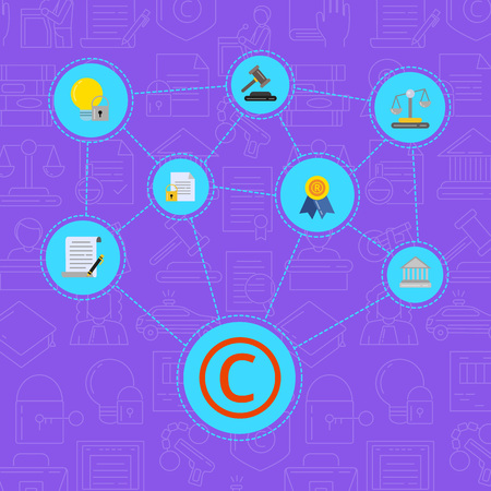Vector flat style copyright elements infographicのイラスト素材