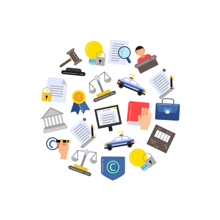 Vector flat style copyright elements or iconsのイラスト素材