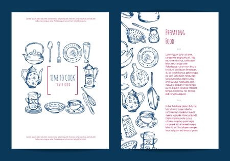 Vector card, flyer or brochure template for kitchenのイラスト素材