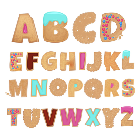 English alphabet from cookiesのイラスト素材