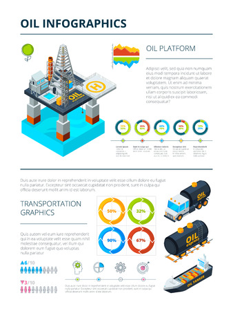 Infographics of oil industry production themeのイラスト素材