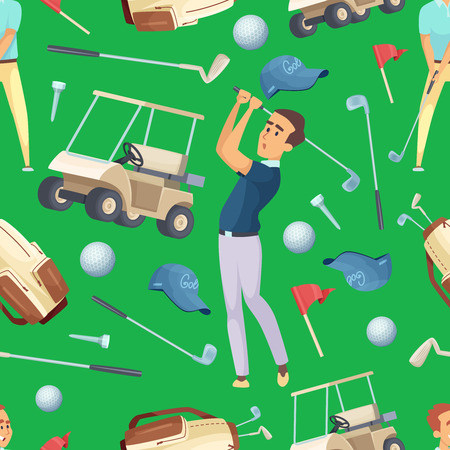 Seamless pattern with sport illustrations at golf themeの写真素材