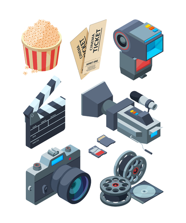 Isometric video cameras. Tools for video productionの写真素材