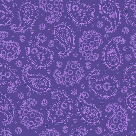 Paisley seamless pattern. India and eastern cultural textile background with paisley vector pictures. Background seamless and repetition pattern paisley illustrationのイラスト素材