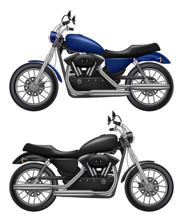 Motorcycle realistic. Urban transport sport motorbike vintage vehicle vector high quality isolated illustration. Motorcycle and motorbike, engine transport motorのイラスト素材