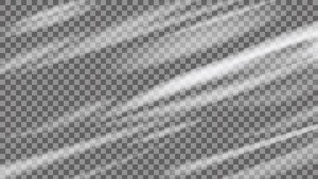 Polyethylene background. Realistic transparent plastic backdrop. Cellophane vector banner. Illustration plastic polyethylene for package, transparent packagingのイラスト素材