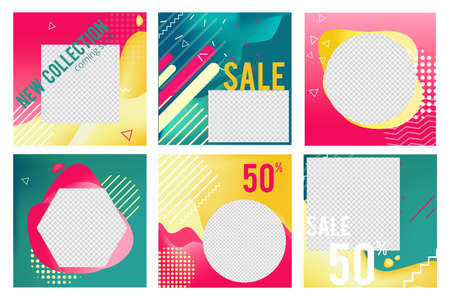 Web banners. Mobile app social media sale template. Marketing or advertising vector background....