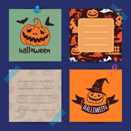Vector halloween notes set templateのイラスト素材