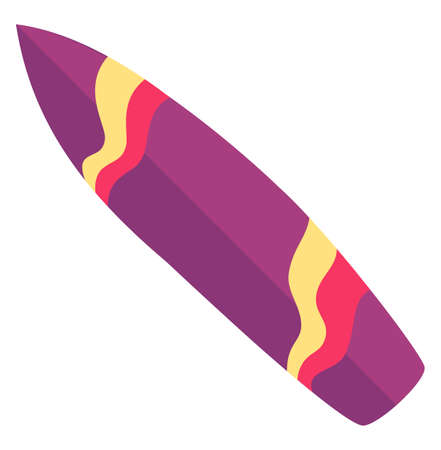 Surf board icon. Wooden extreme sport equipmentのイラスト素材