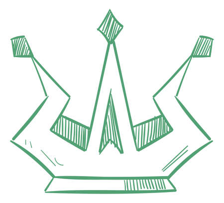 Funny crown in hand drawn style. Royal symbolのイラスト素材