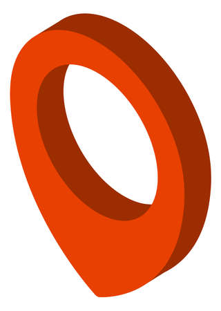 Isometric red geo pin. Map destination pointerのイラスト素材