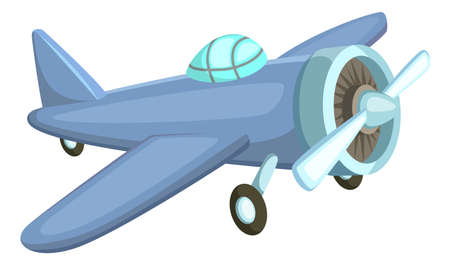 Vintage plane in cartoon style. Child airplane toyのイラスト素材