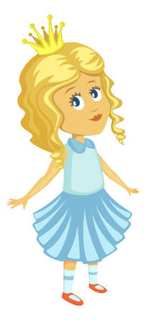 Princess cartoon character. Cute little girl in crownのイラスト素材