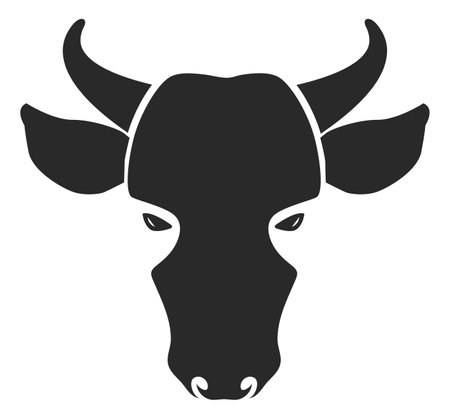 Bull head emblem. Taurus logo. Longhorn cow iconのイラスト素材