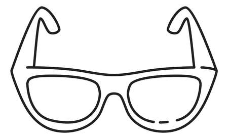 Glasses icon. Cute woman accessories in line styleのイラスト素材