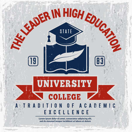 College poster. University identity placard school vector picture with place for textのイラスト素材