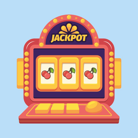 Slot machine. Casino gambling games coins fruits gold money jackpot lucky winners 777 garish vector casino concept pictureのイラスト素材