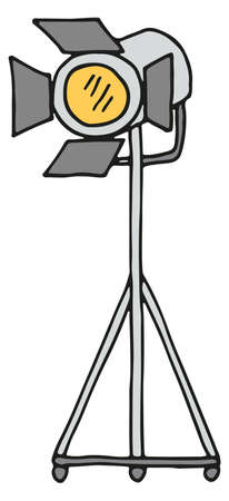 Stage light icon. Hand drawn movie projectorのイラスト素材