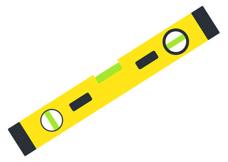 Construction level icon. Yellow building ruler tool