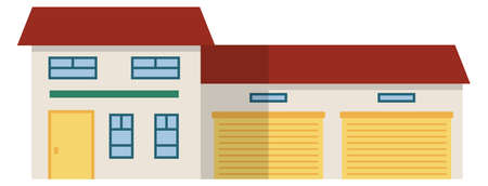 Residential house icon. Suburban builing front viewのイラスト素材