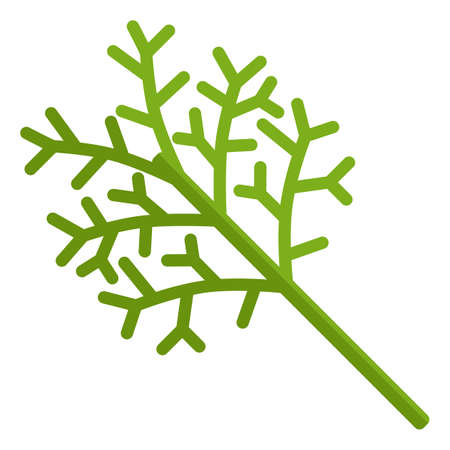Dill icon. Green fresh cooking ingredient. Seasoning symbolのイラスト素材