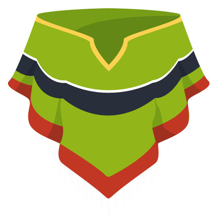 Cartoon poncho. Traditional mexican warm clothes iconのイラスト素材