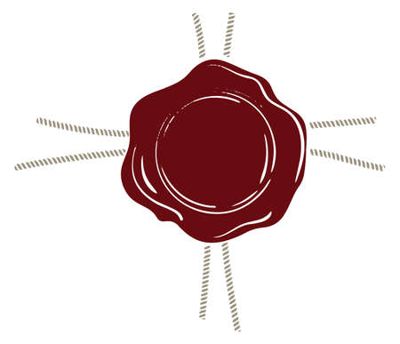 Decorative round red stamp. Vintage seal iconのイラスト素材