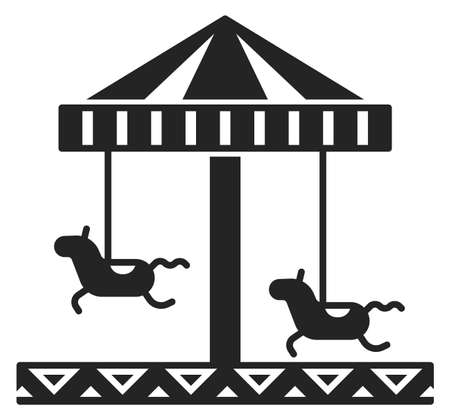Carousel icon. Horse merry-go round carnival rideのイラスト素材