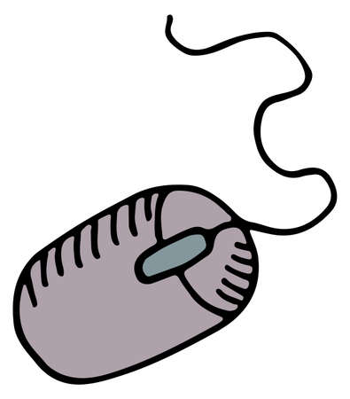 Mouse doodle. Computer control device. Color iconのイラスト素材