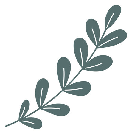 Decorative leaves branch. Floral print simple elementのイラスト素材