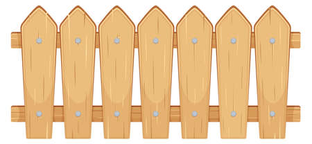 Farm fence. Retro wooden board decorative barrierのイラスト素材