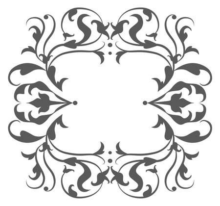 Flourish baroque frame. Vintage filigree border templateのイラスト素材