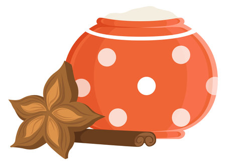 Sweet spice cartoon icon. Cinnamon and star aniseのイラスト素材