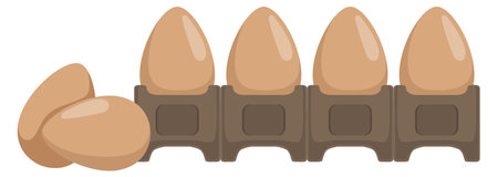 Open egg box. Carton pack cartoon iconのイラスト素材