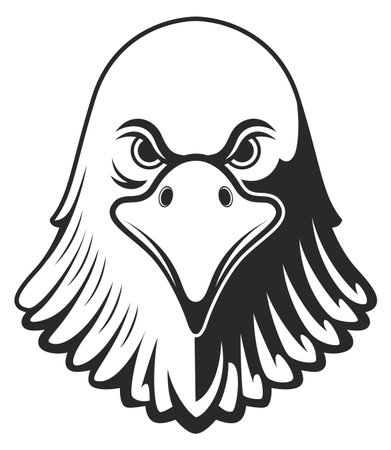 Prey bird head logo. Black eagle symbolのイラスト素材