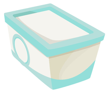 Plastic food box cartoon icon. Butter or cheese packageのイラスト素材