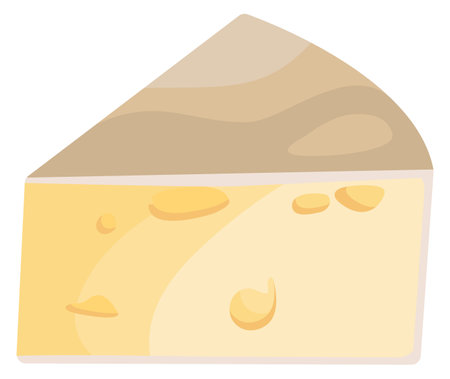Camembert cartoon icon. Cartoon soft creamy cheeseのイラスト素材