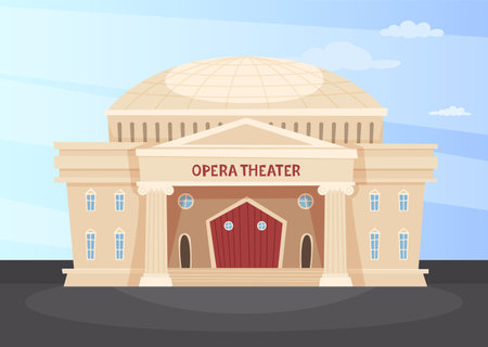 Opera building. authentic architectural object theatre building. vector templatesのイラスト素材