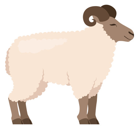 Ram icon. Cartoon farm animal. Funny sheepのイラスト素材