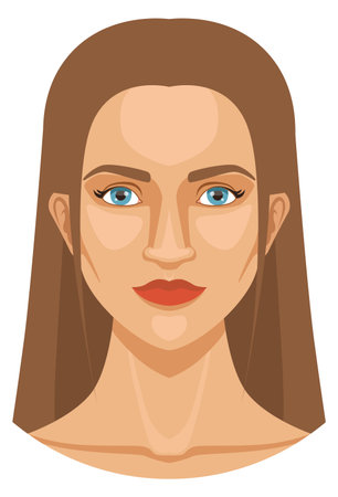 Female head icon. Woman symbol. Human faceのイラスト素材