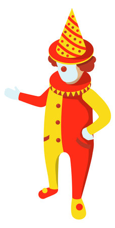 Clown character. Cartoon funny artist. Circus perfomerのイラスト素材