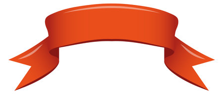 Red cartoon label. Glossy decorative banner flagのイラスト素材