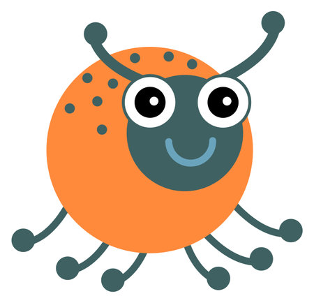 Cartoon bug character. Funny smiling cute insectのイラスト素材