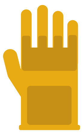 Safety gloves icon. Yellow hand protection symbolのイラスト素材