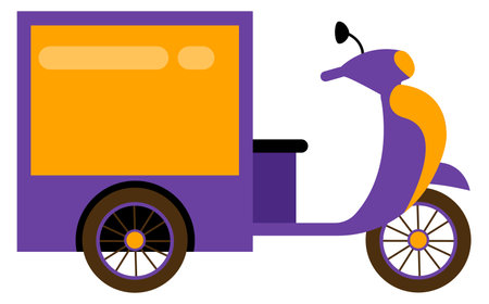 Motobike icon. Street transport. Food delivery vehicleのイラスト素材