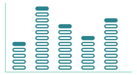 Data visualisation template. Stacked column chart icon